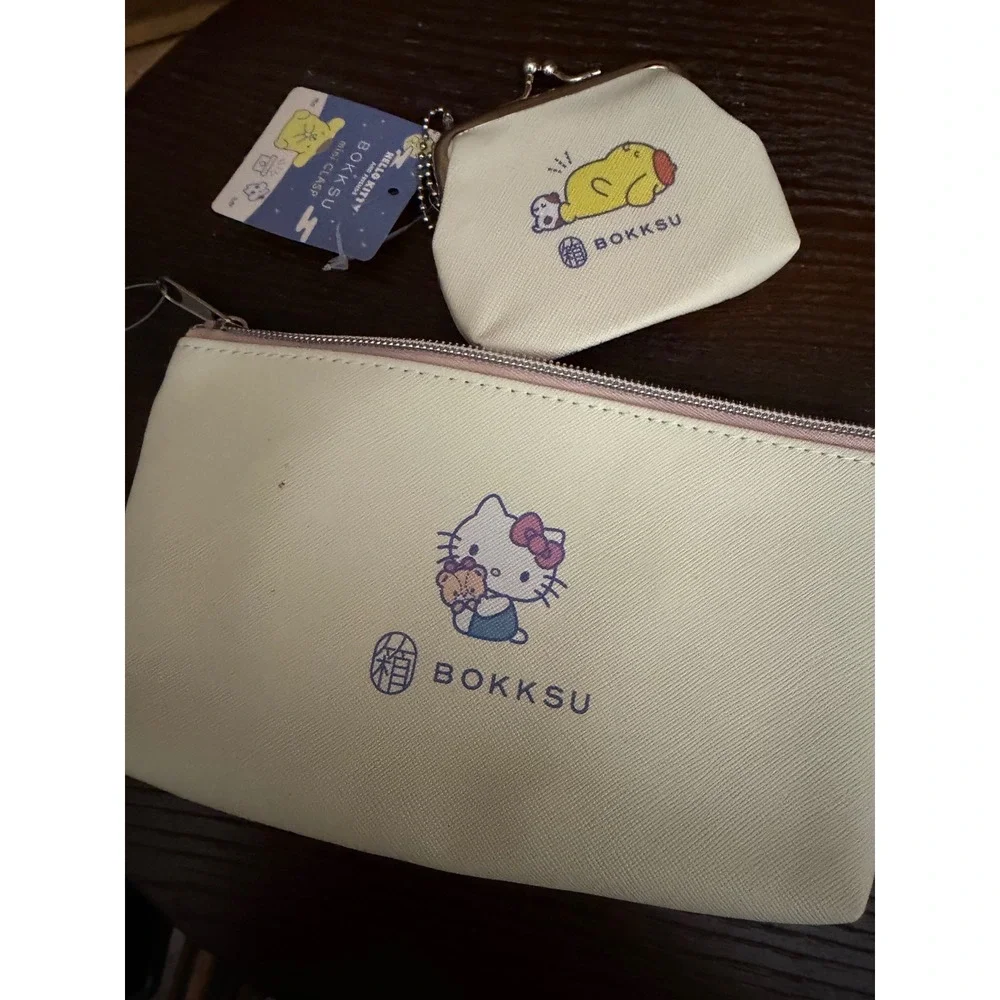 Sanrio Hello Kitty Pompompurin Bokksu Pouch Coin‎ Purse Set Blue Moon Festival